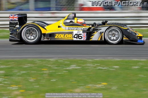 2008-04-26 Monza 0605 Le Mans Series - Kane-Foster - WF01 - Zytek